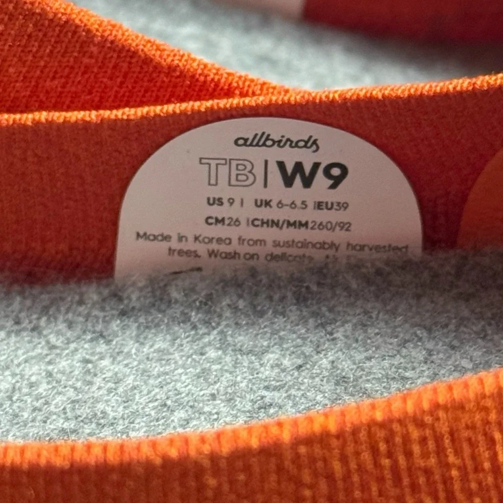 Allbirds Tree Breezers‎ Knit Ballet Flats Color Buoyant Orange 9 Career Preppy